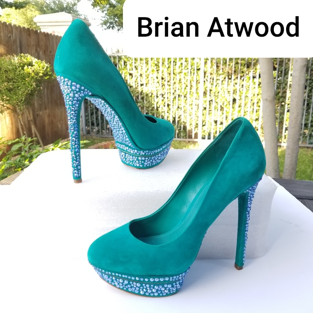 Brian Atwood Teal Platform Heels